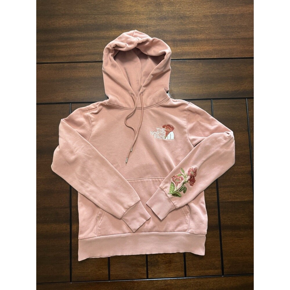 🌹The North Face Himalayan Bottle Source Hoodie Women XS Pink Floral Embroidered